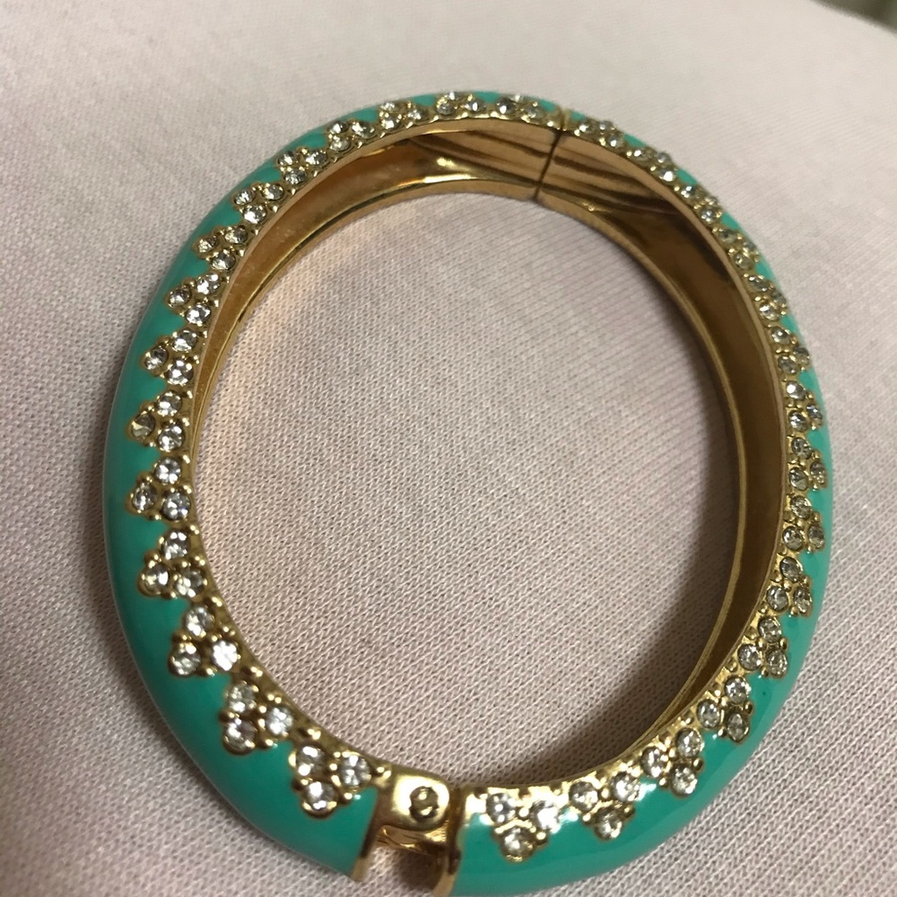 Stella & Dot turquoise and rhinestone bangle